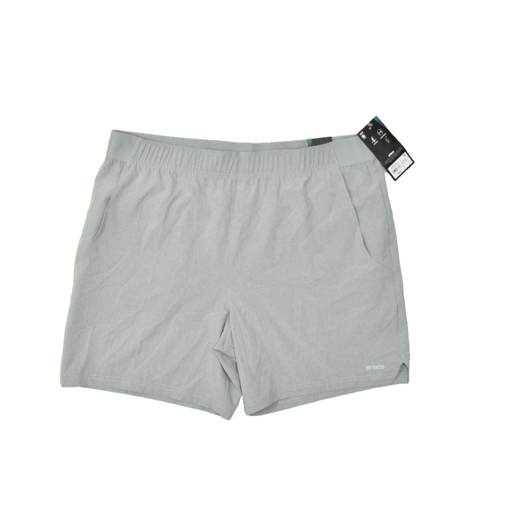 Prince Men's Regular Size XXL 7" Woven Short Heather Gray Polyester NEW